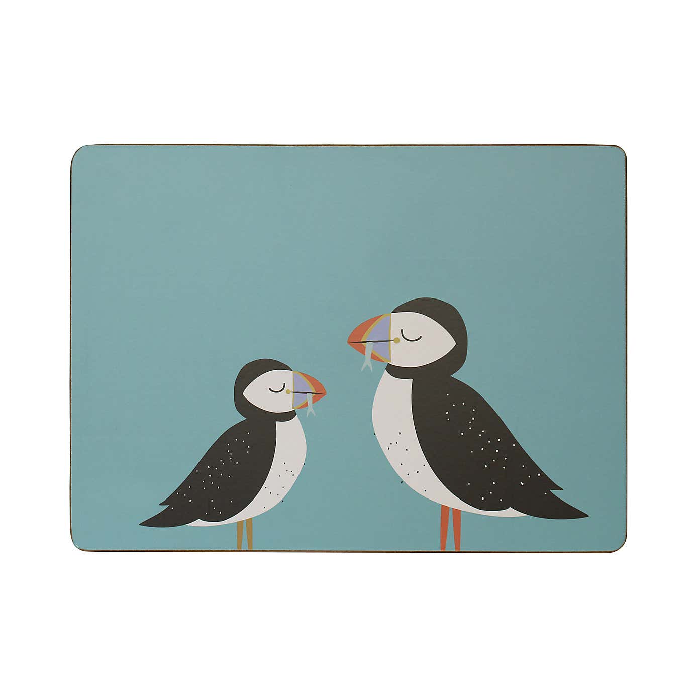 Set of 4 Puffin Cork Back Placemats
