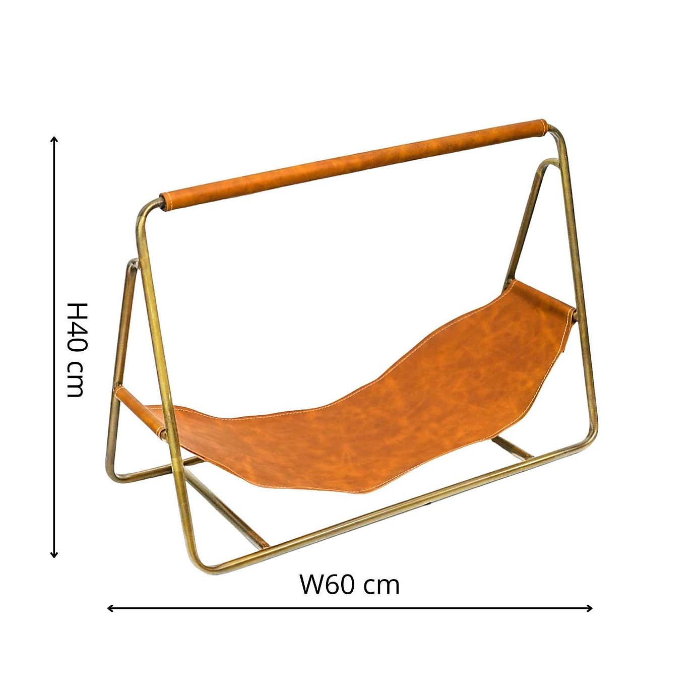 Contemporary Hanging Leather Log Holder