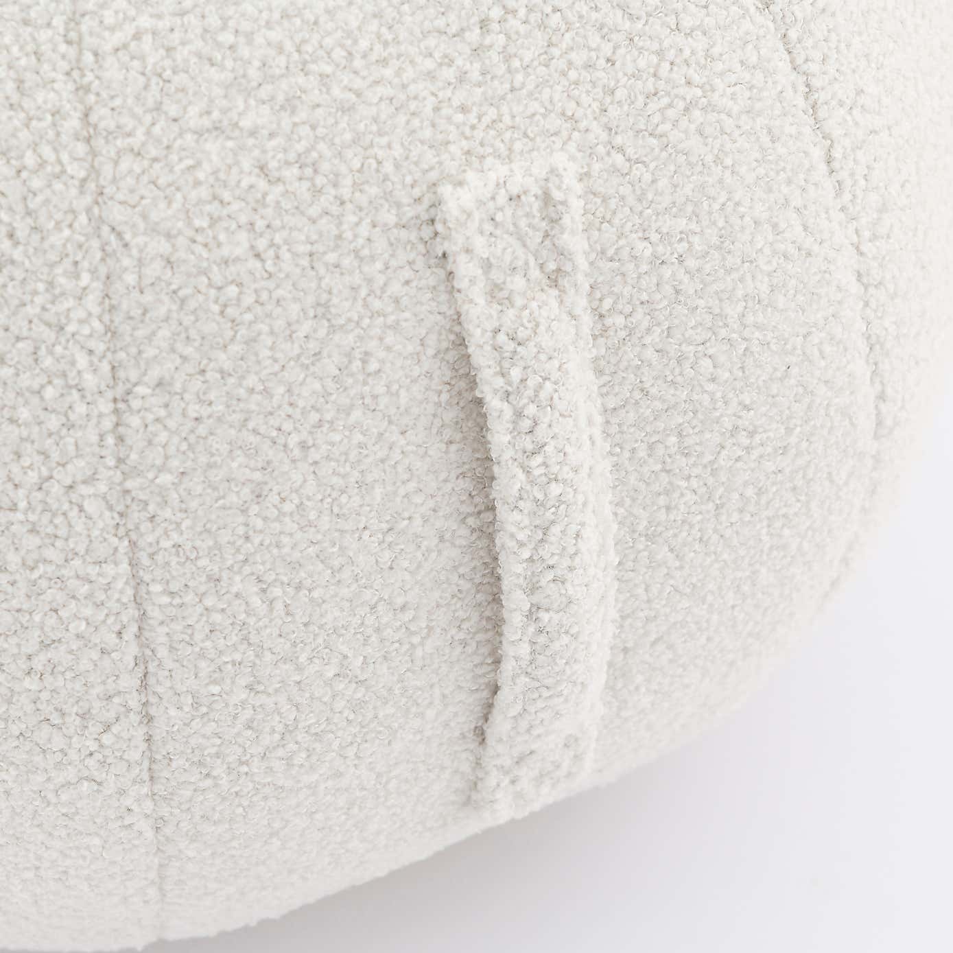 Adella Sherpa Ivory Ball Pouffe