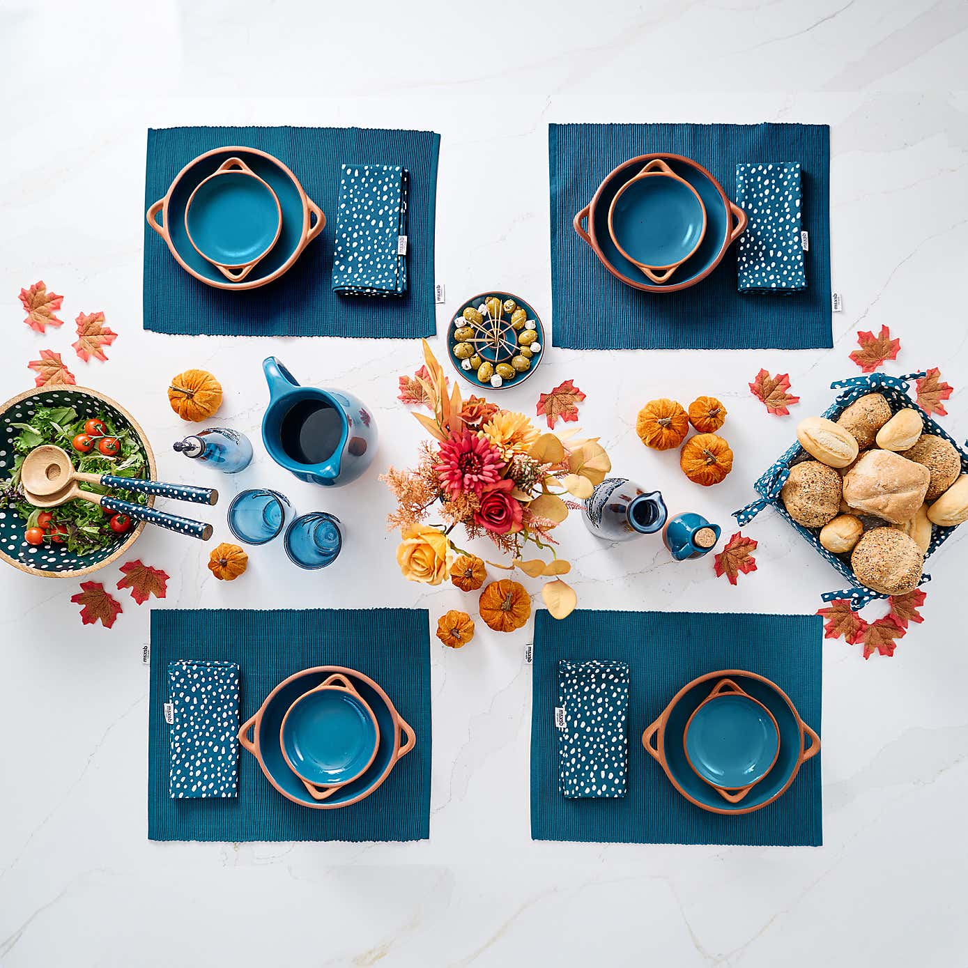 Dexam Sintra Mango Wood Spotted Chip and Dip Bowl