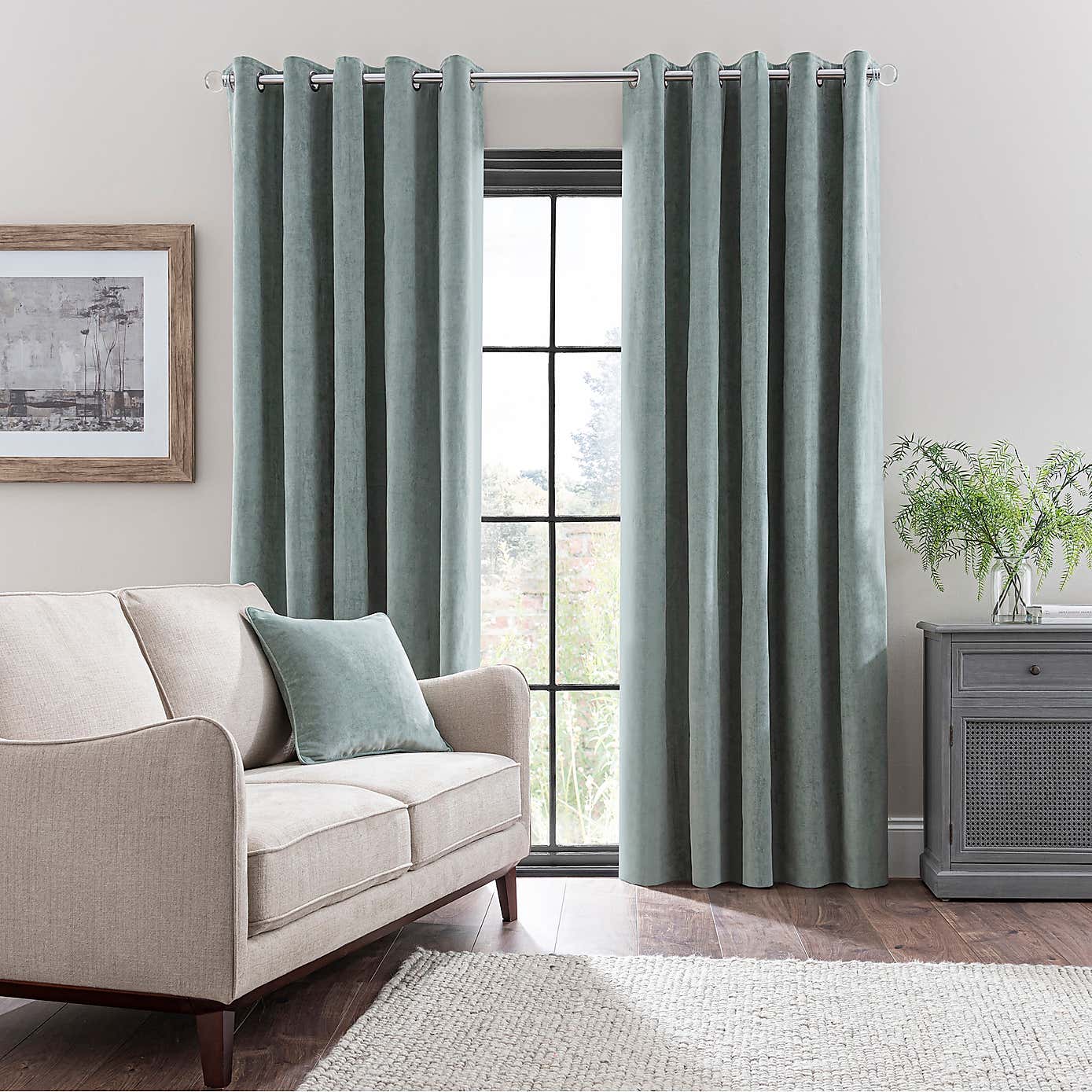 Margot Matt Velour Eyelet Curtains