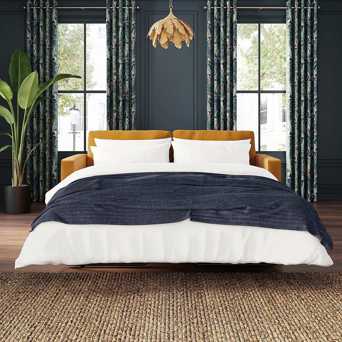 Zoe Velvet 3 Seater Double Sofa Bed