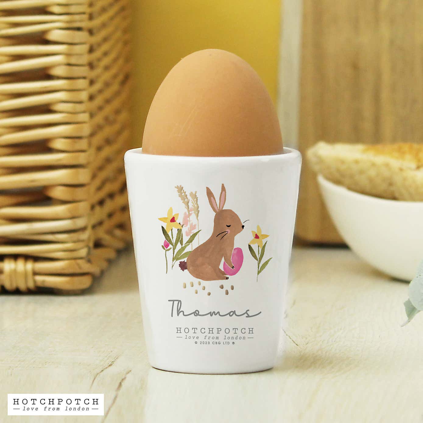 Personalised Bunny Egg cup
