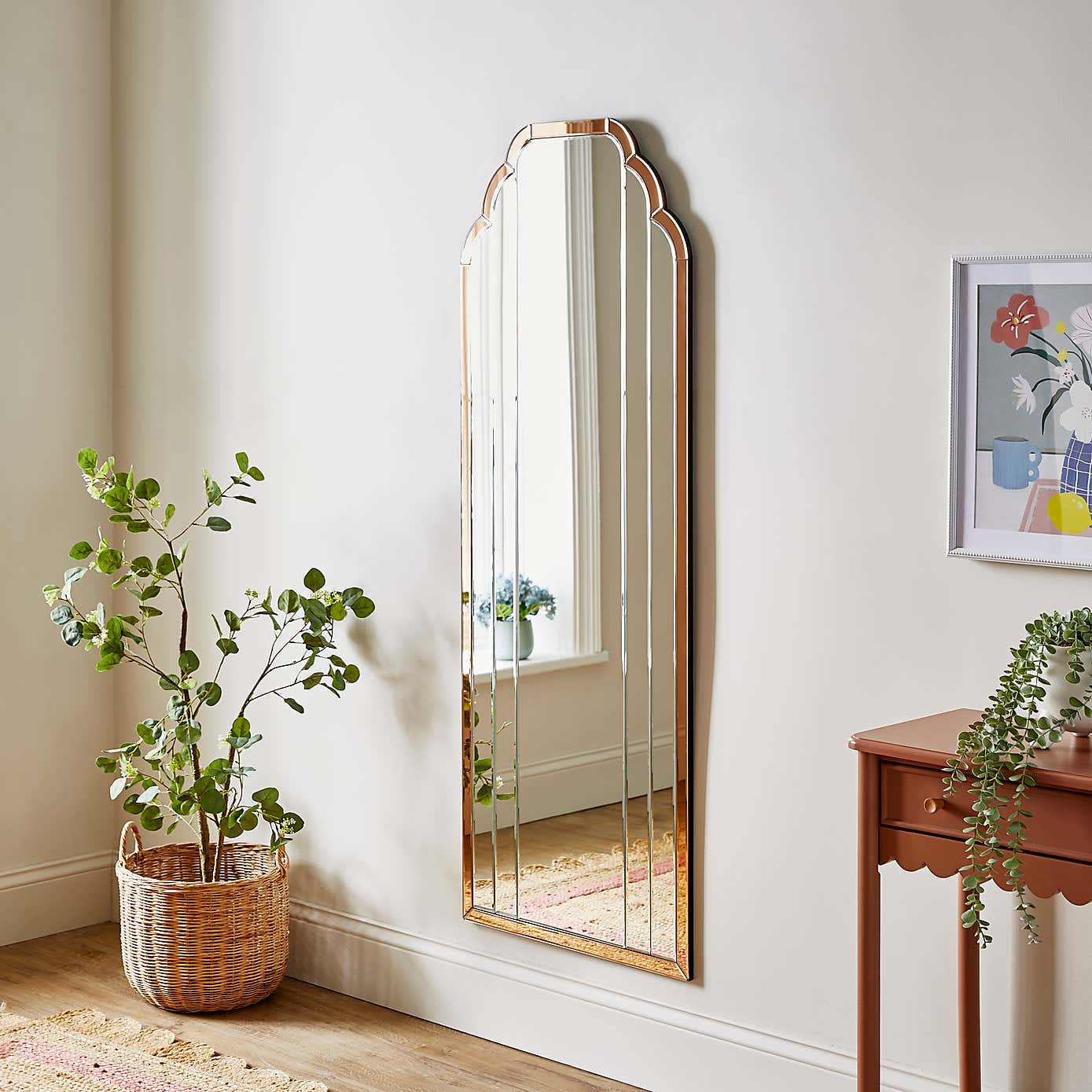 Martha Arched Art Nouveau Full Length Wall Mirror