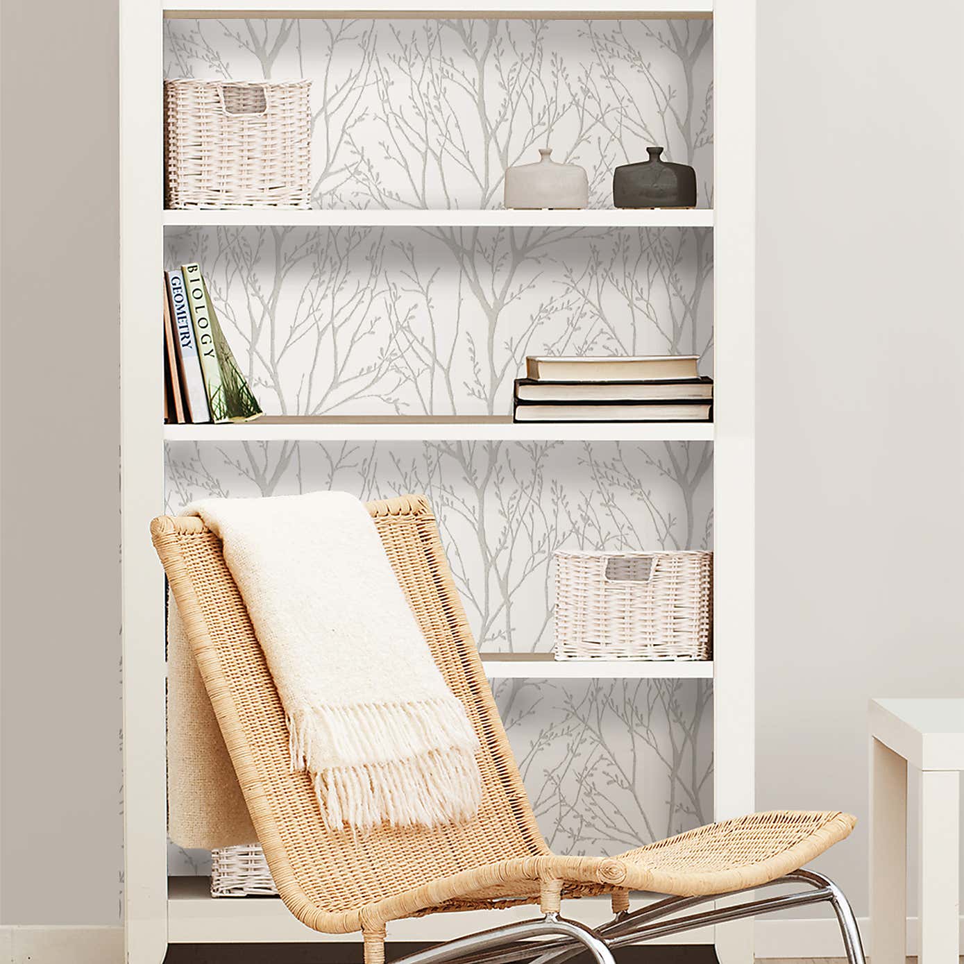 NuWallpaper Treetops Grey Self Adhesive Wallpaper