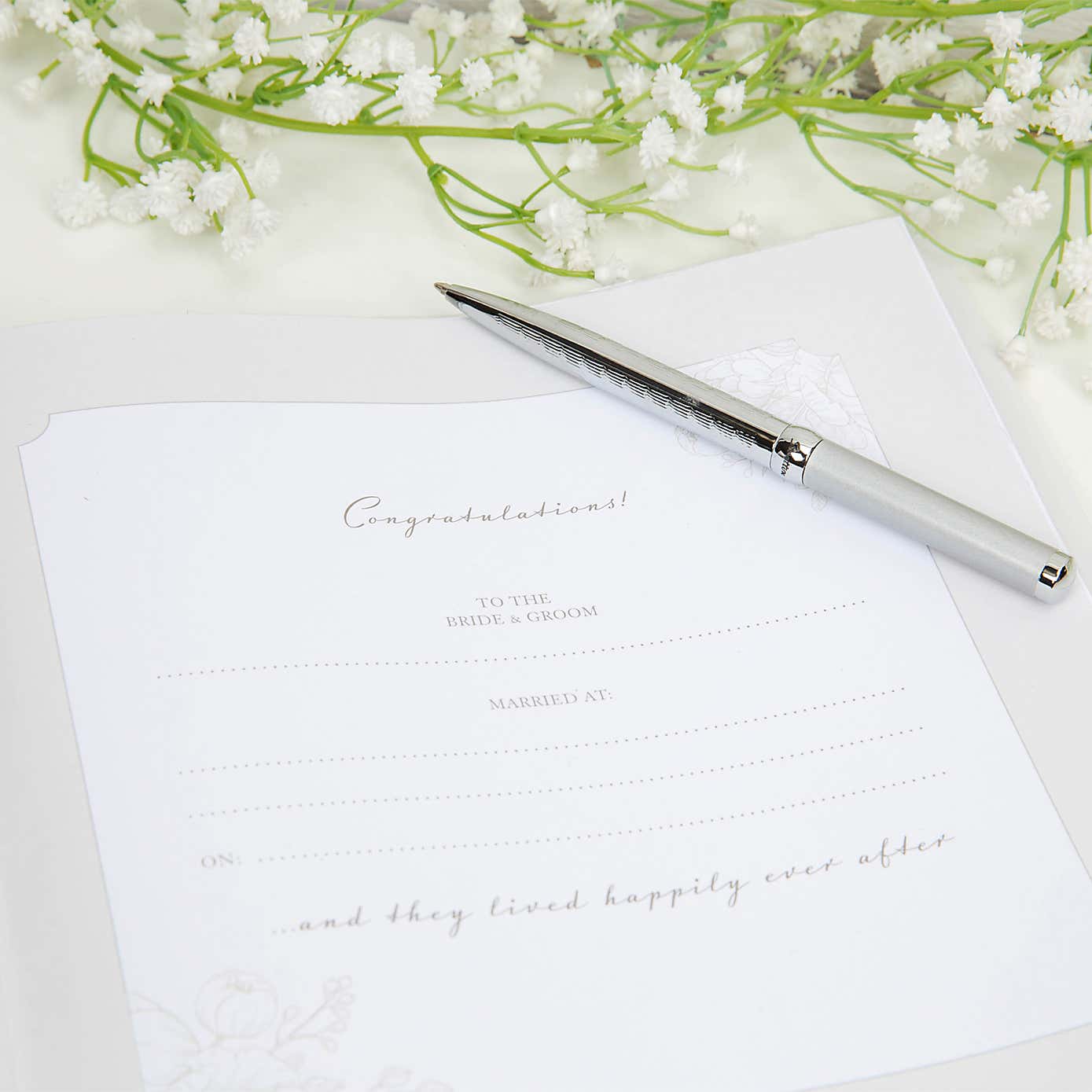 Our Wedding Day Grey Floral Photo Album