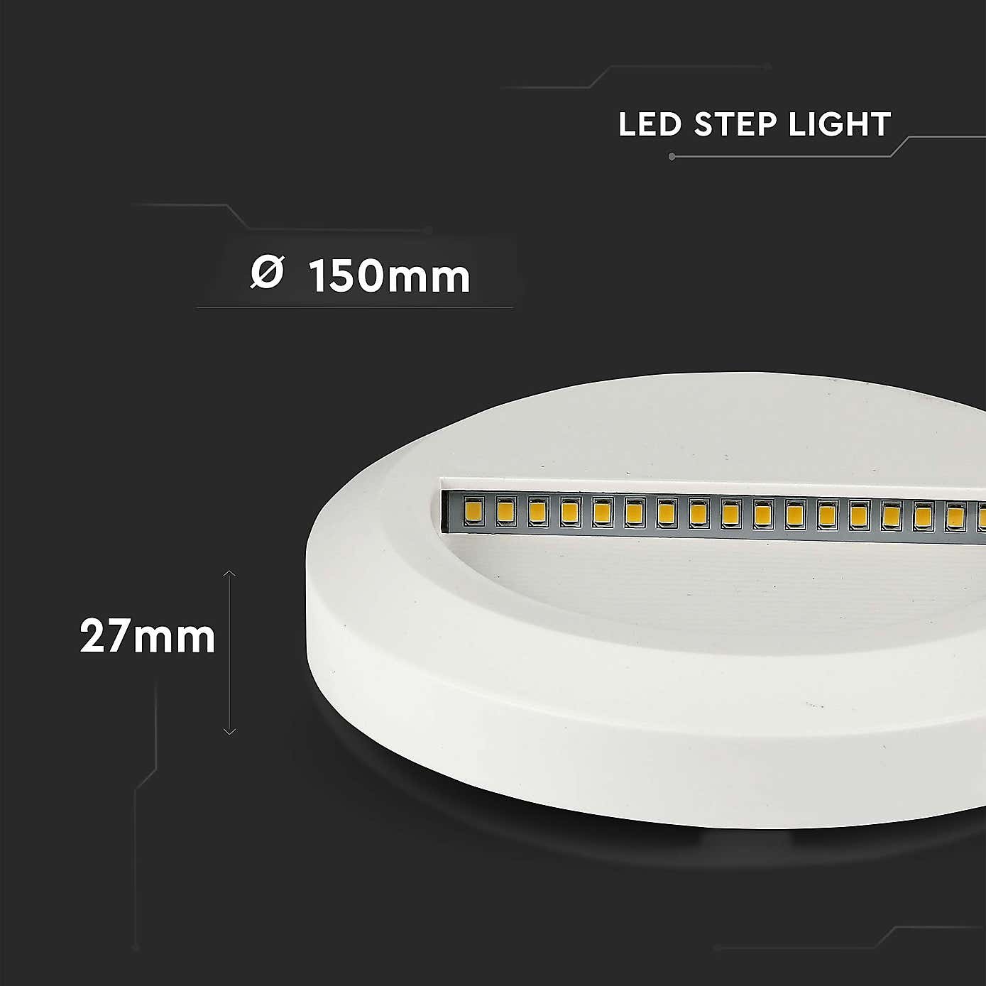 Set of 4 V-TAC 2W Indoor Outdoor Round Step Lights