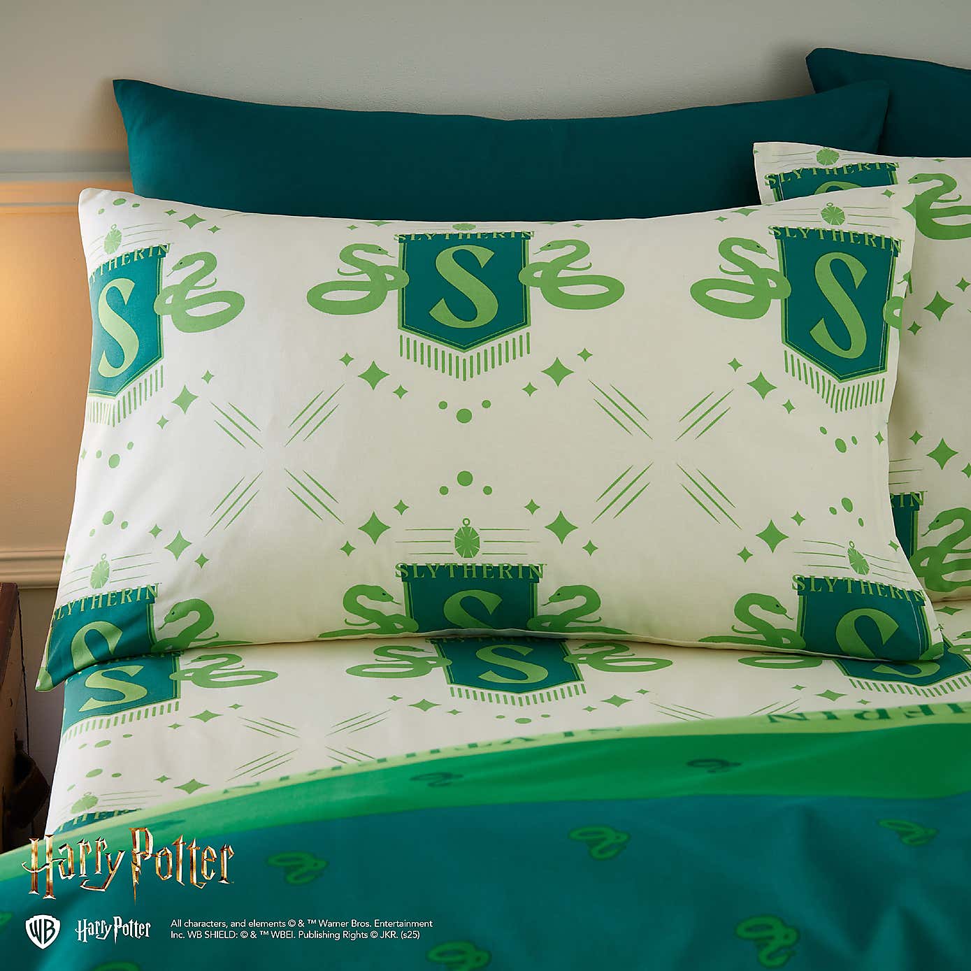 Harry Potter Slytherin Reversible Duvet Cover and Pillowcase Set