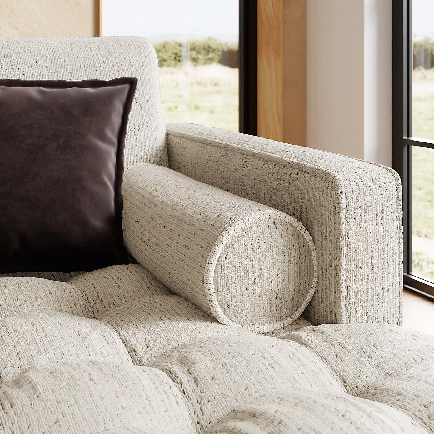 Zoe Boucle Fleck Corner Chaise Sofa