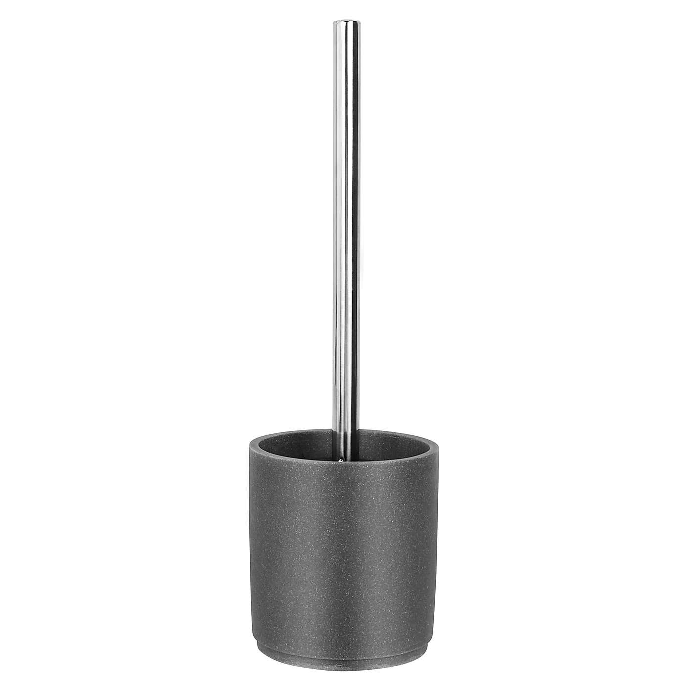 Grey Resin Toilet Brush Holder