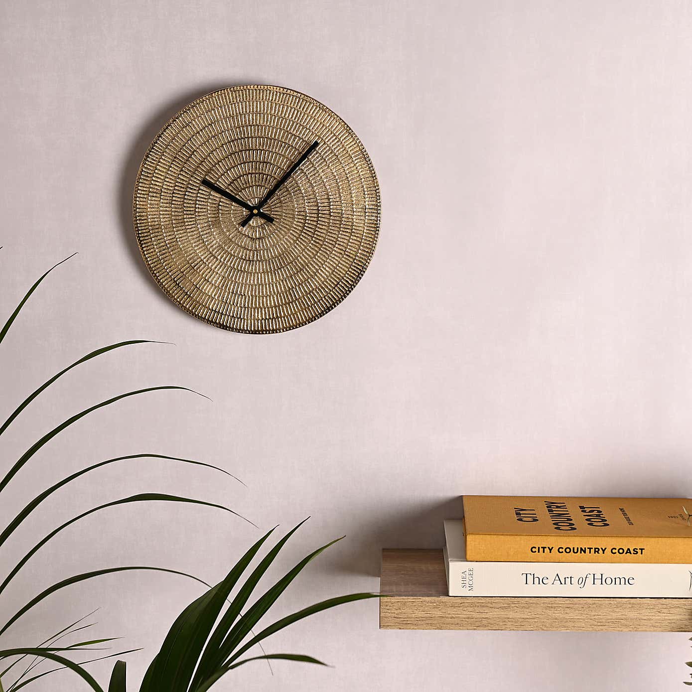 Interval Patterned Gold Metal Wall Clock