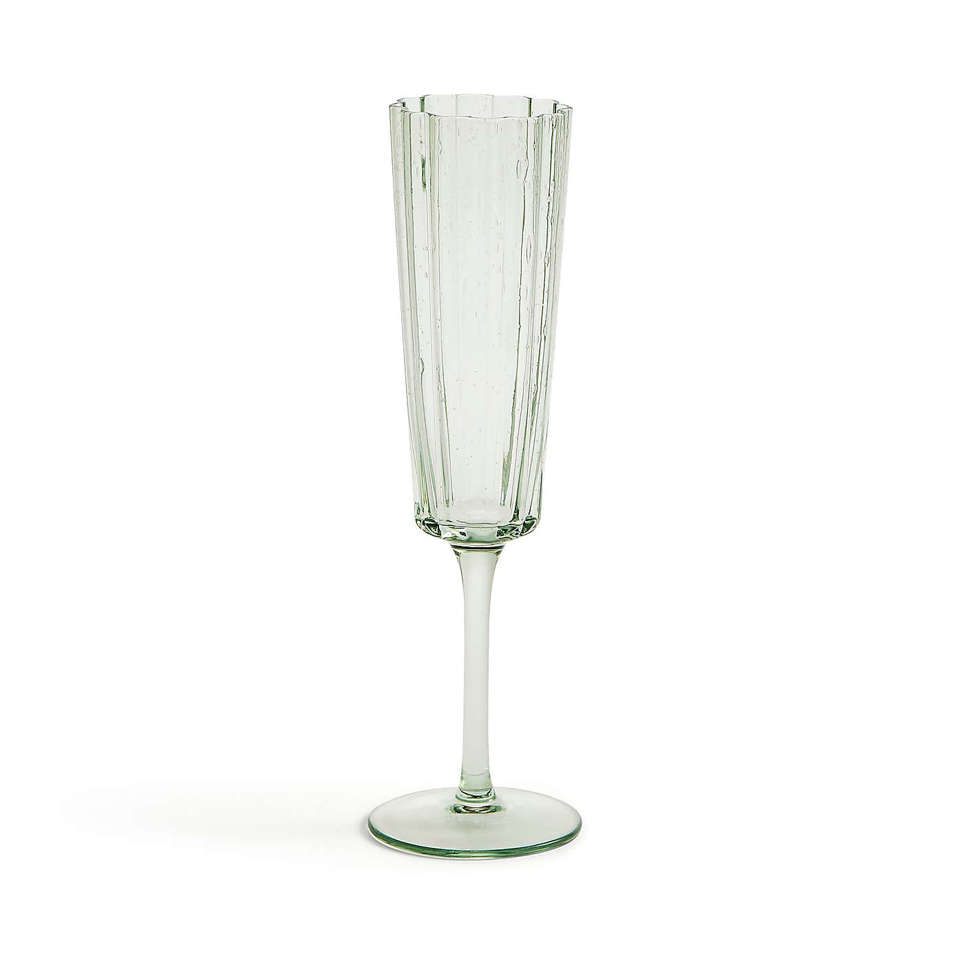 Bubble Green Champagne Glass