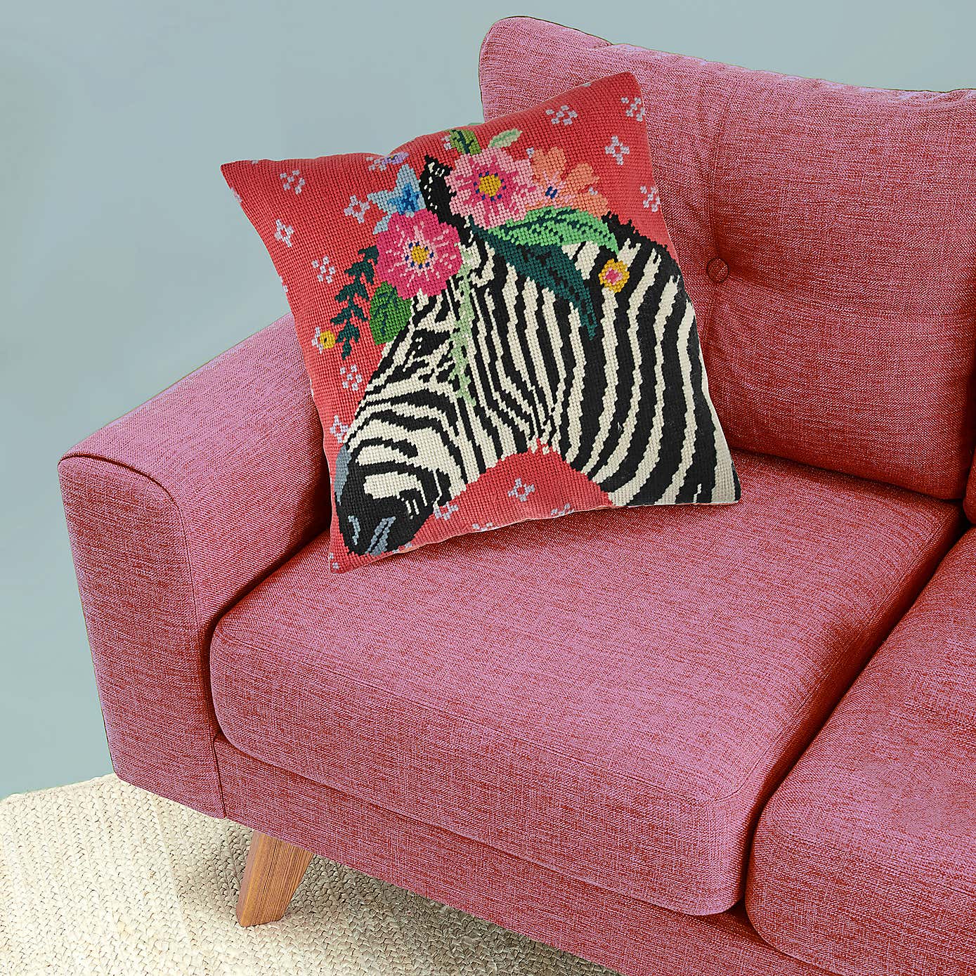 Tapestry Kit Cushion Zebra