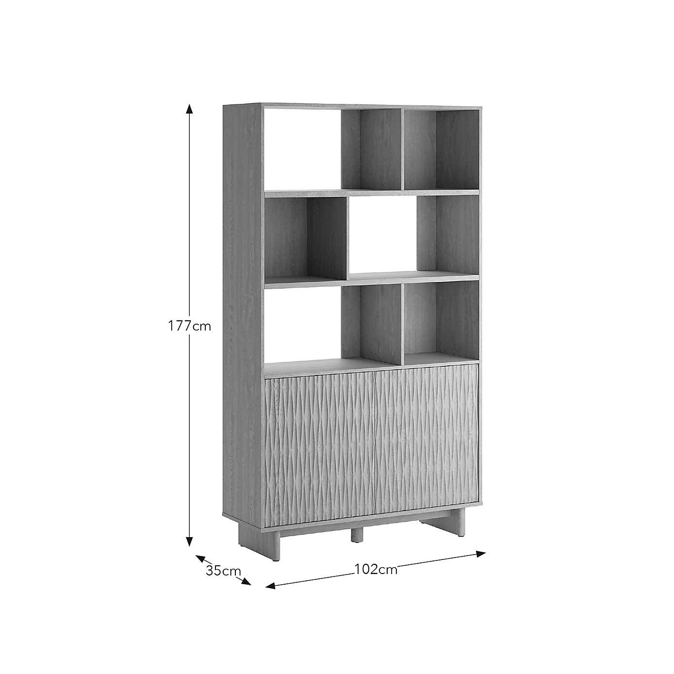 Inga Tall Bookcase, Oak Effect