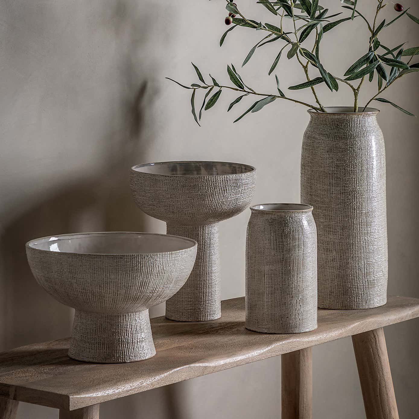 Nyla Bowl Shaped Stoneware Vase, Small