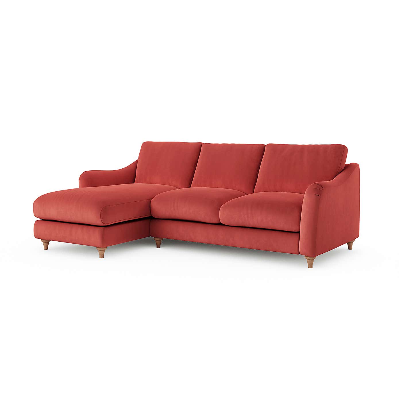 Hattie Matte Plush Velvet Corner Chaise Sofa