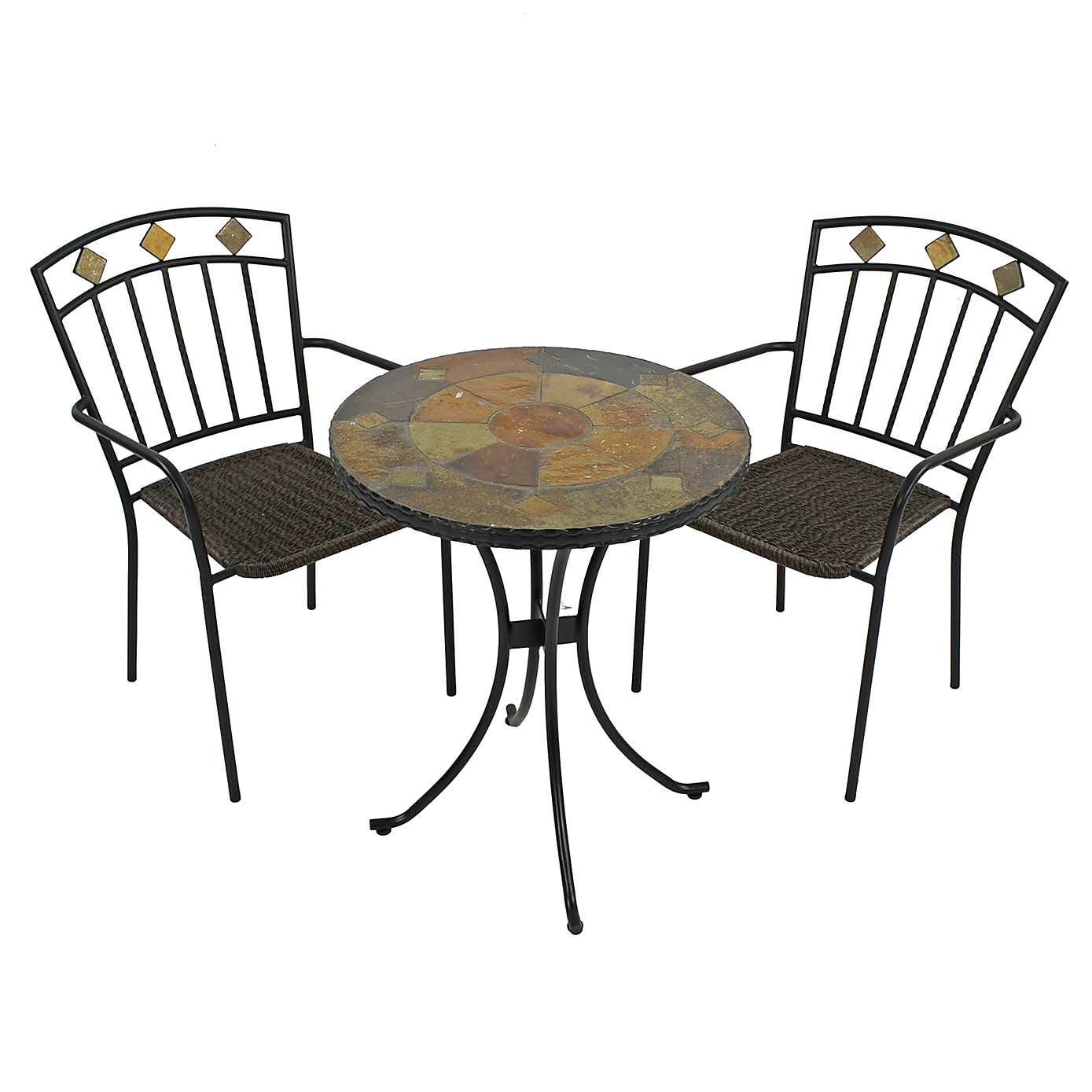 Glendale 60cm Bistro Table Set with 2 Mayfield Chairs