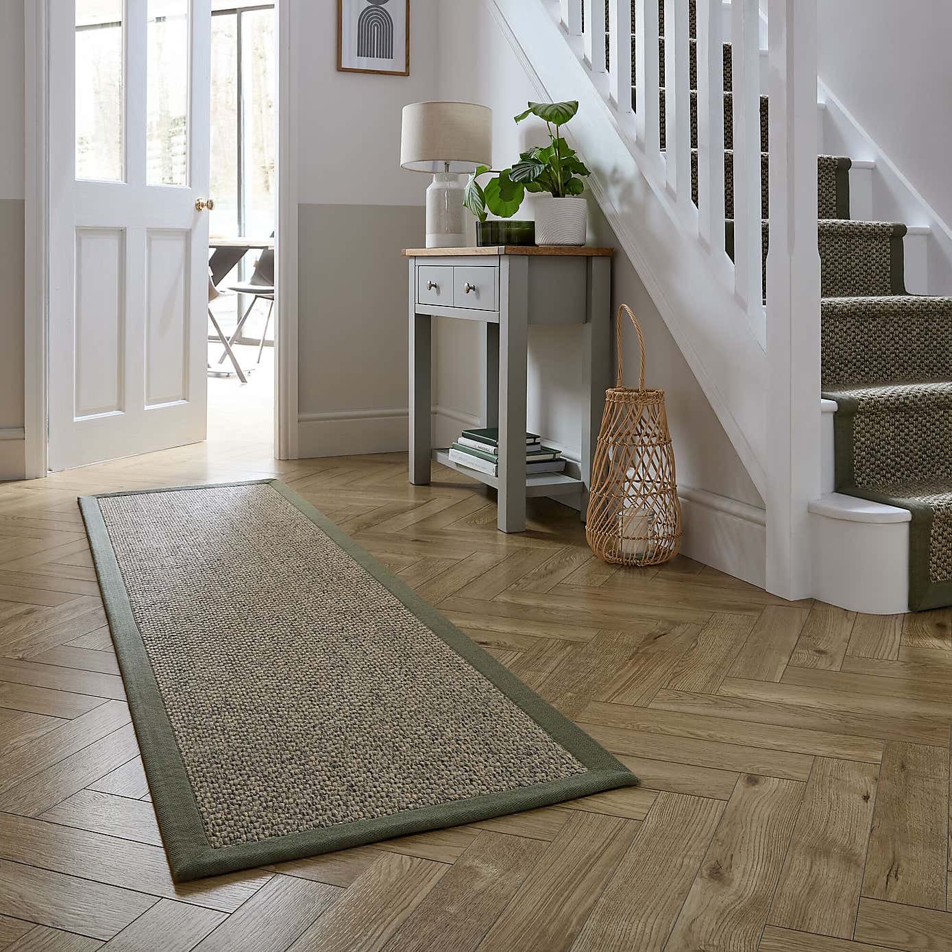 Sisal Look Washable Border Runner