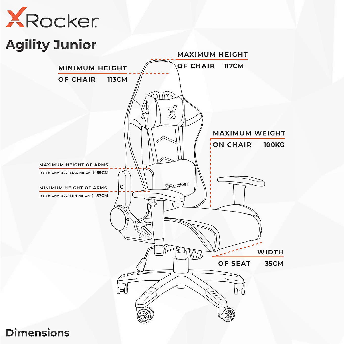 X Rocker Agility Junior Esports Gaming Chair