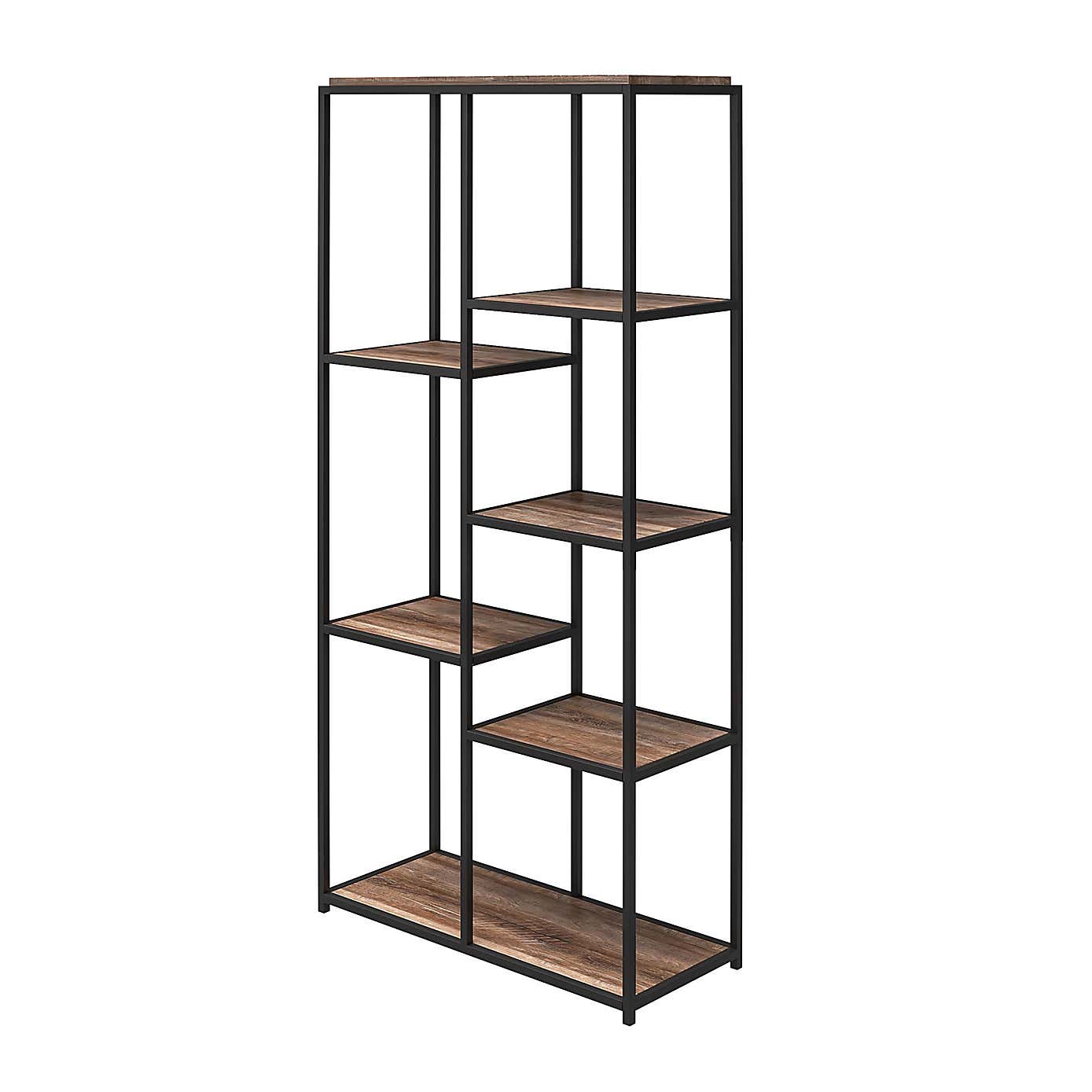 Quincy 5 Shelf Bookcase, Weathered Oak