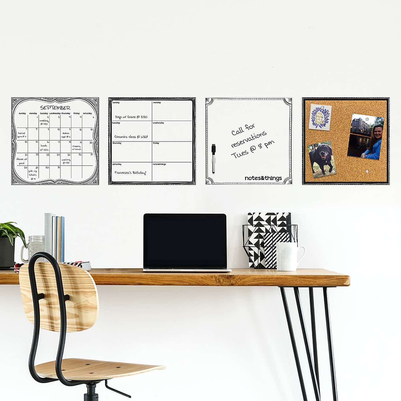 White Dry Erase Organisation Board
