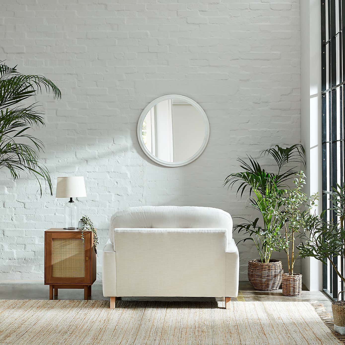 Martha Faux Linen Snuggle Chair