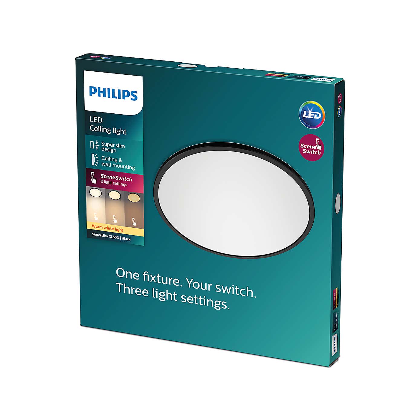 Philips Superslim Integrated LED Ceiling Light, Warm White
