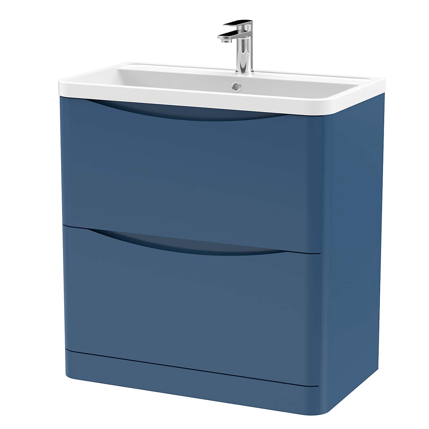 Lunar Floor Standing 2 Drawer Vanity Unit with Polymarble Basin