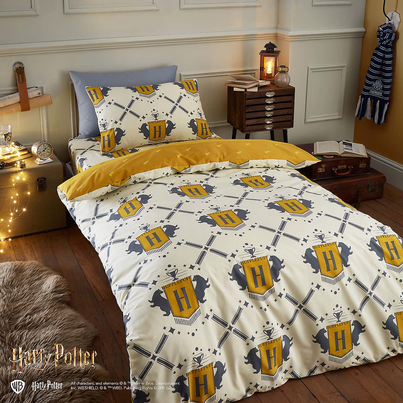 Harry Potter Hufflepuff Reversible Duvet Cover and Pillowcase Set