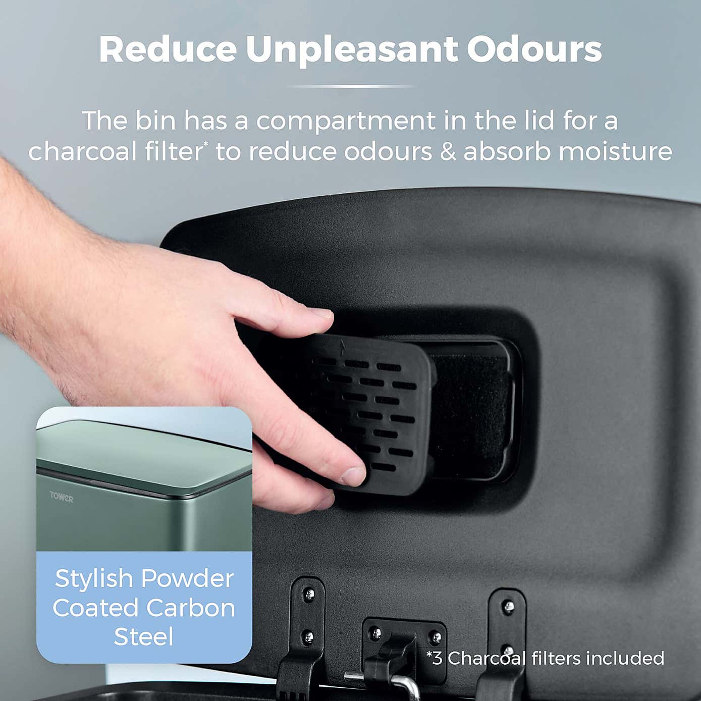 Tower 40L Rectangular Pedal Bin