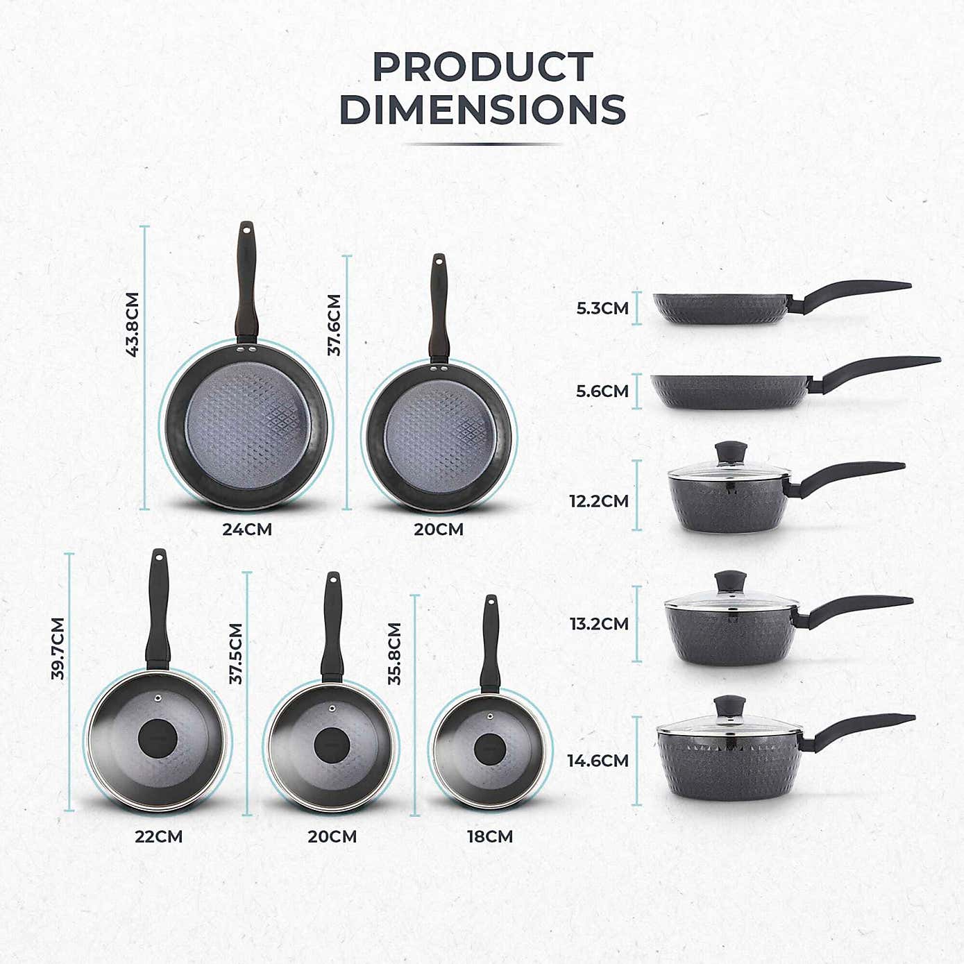 Tower Diamo 5 Piece Ceramic Pan Set