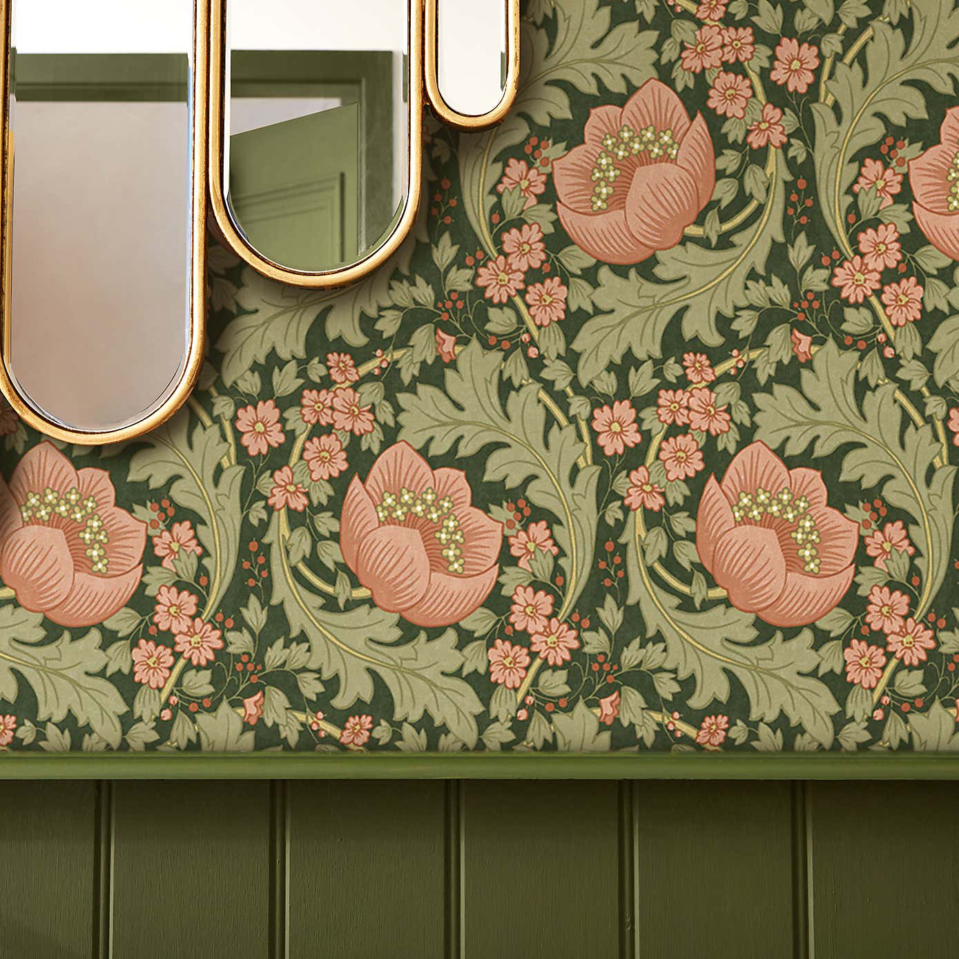 Arts and Crafts Floral Wallpaper