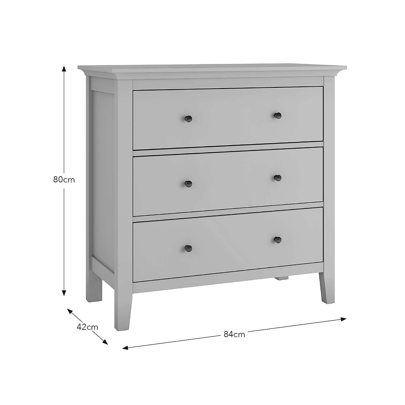 Lynton Grey 3 Drawer Chest