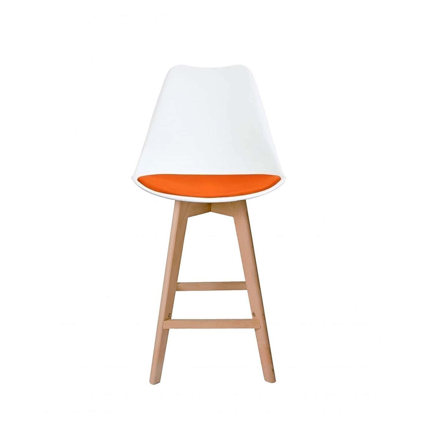 Fusion Living Soho White Plastic Bar Stool