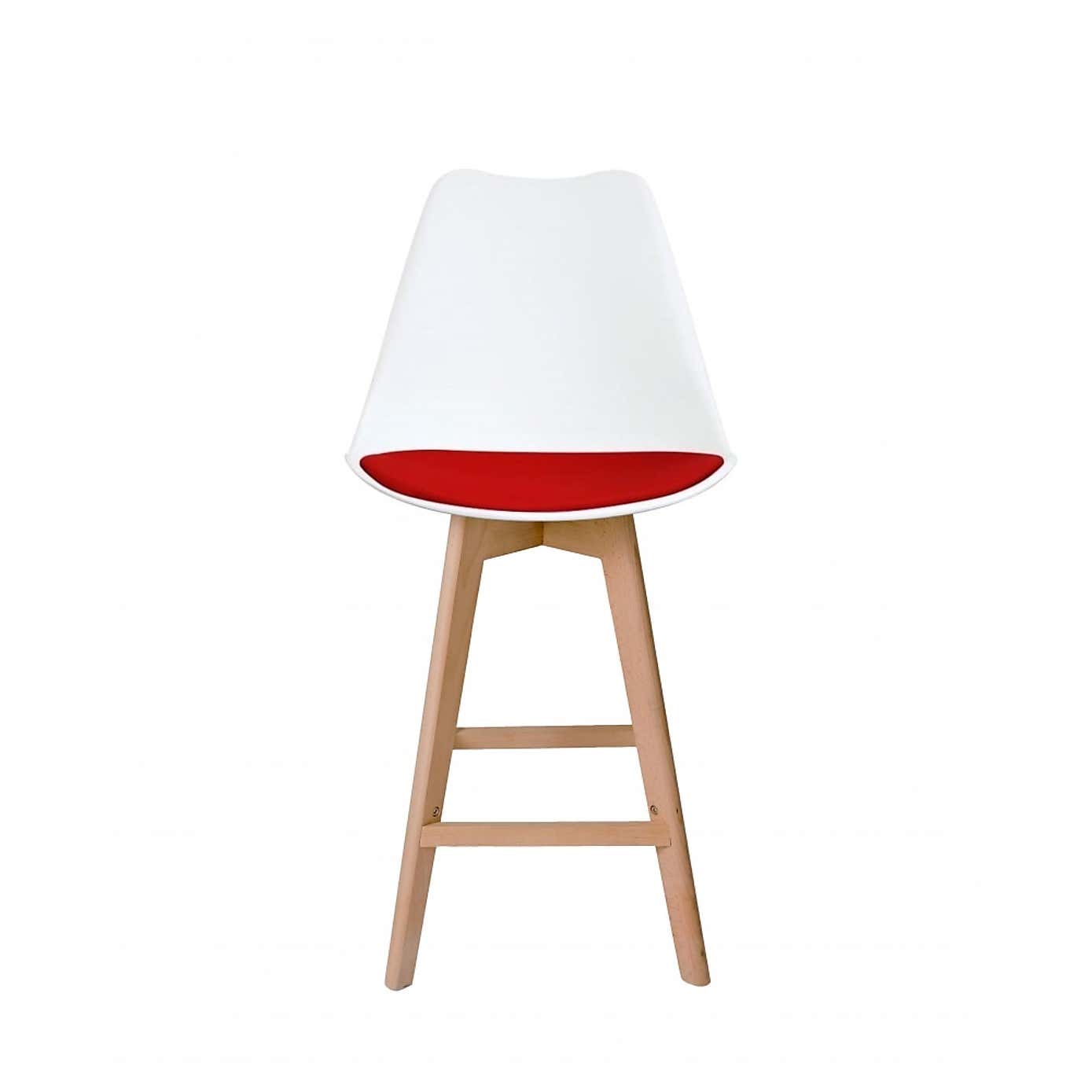 Fusion Living Soho White Plastic Bar Stool