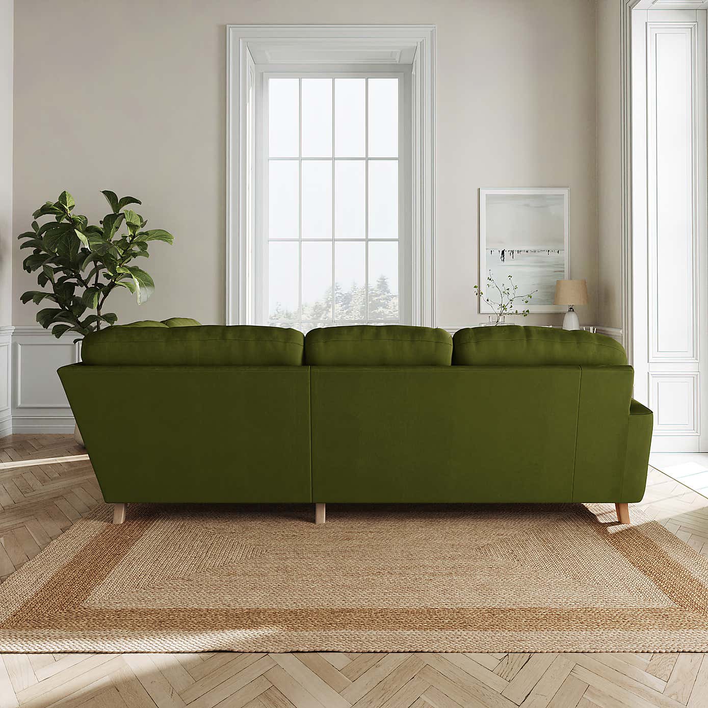 Martha Matte Plush Velvet Full Corner Sofa