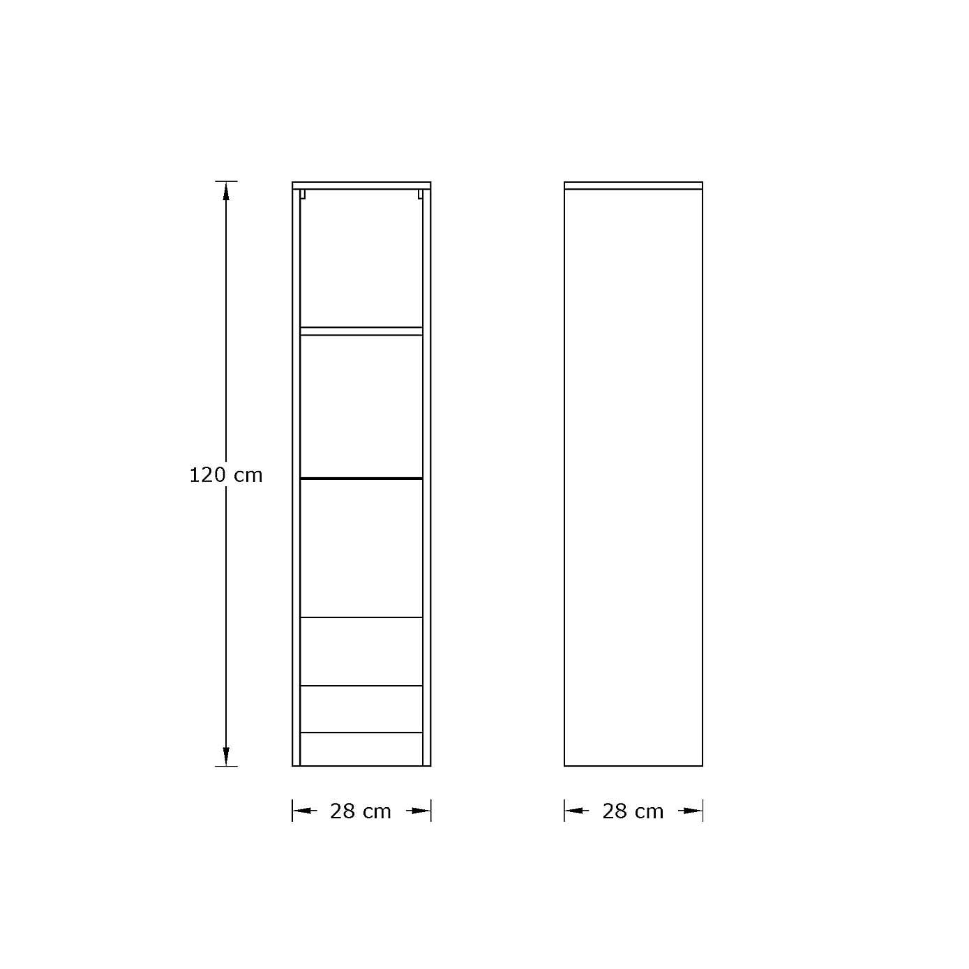 Delta Tall Shelving Unit with LEDs
