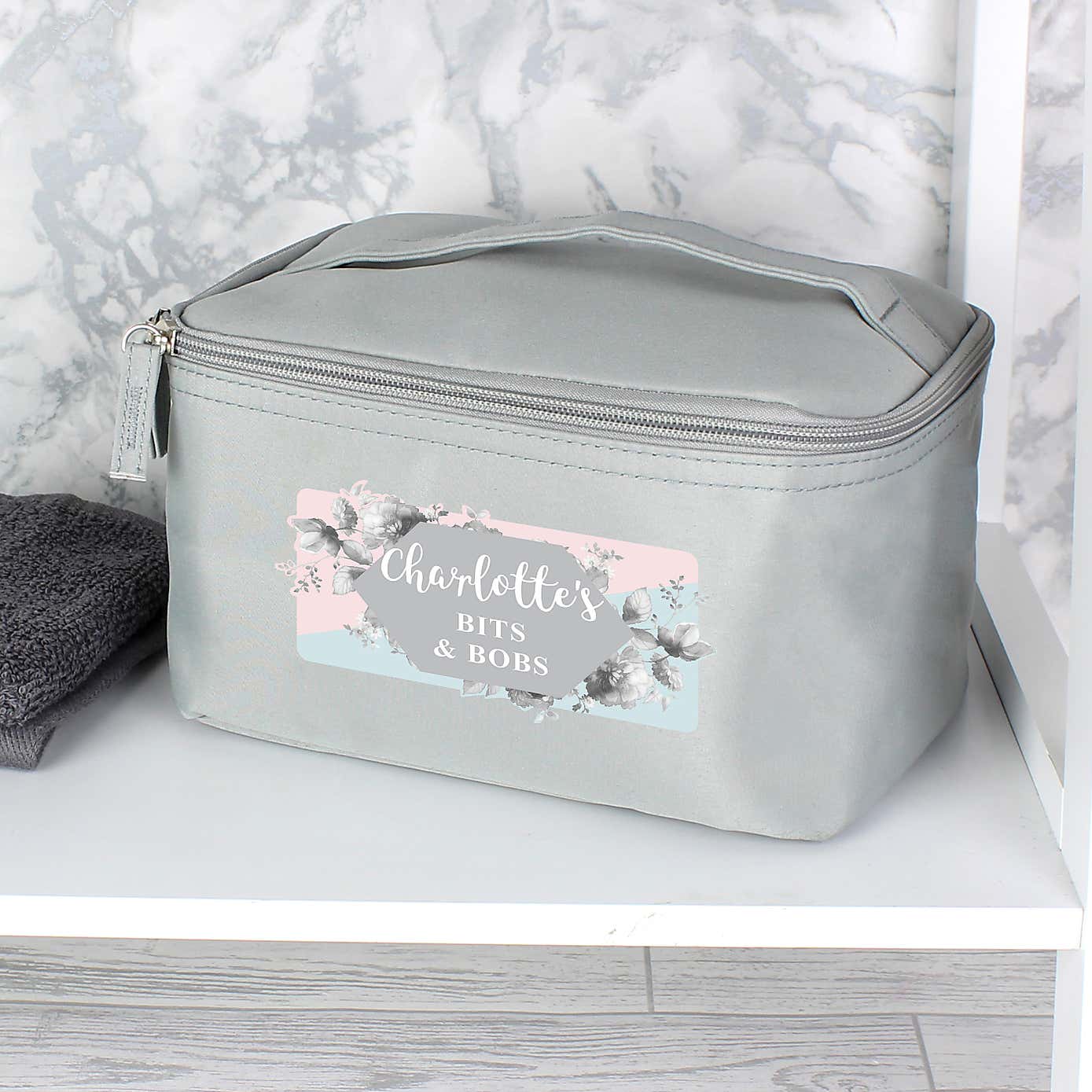 Personalised Floral Toiletry Bag