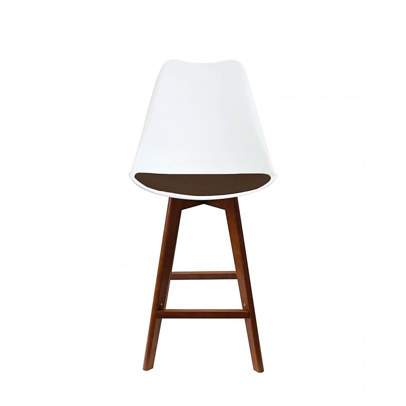 Fusion Living Soho White Plastic Bar Stool