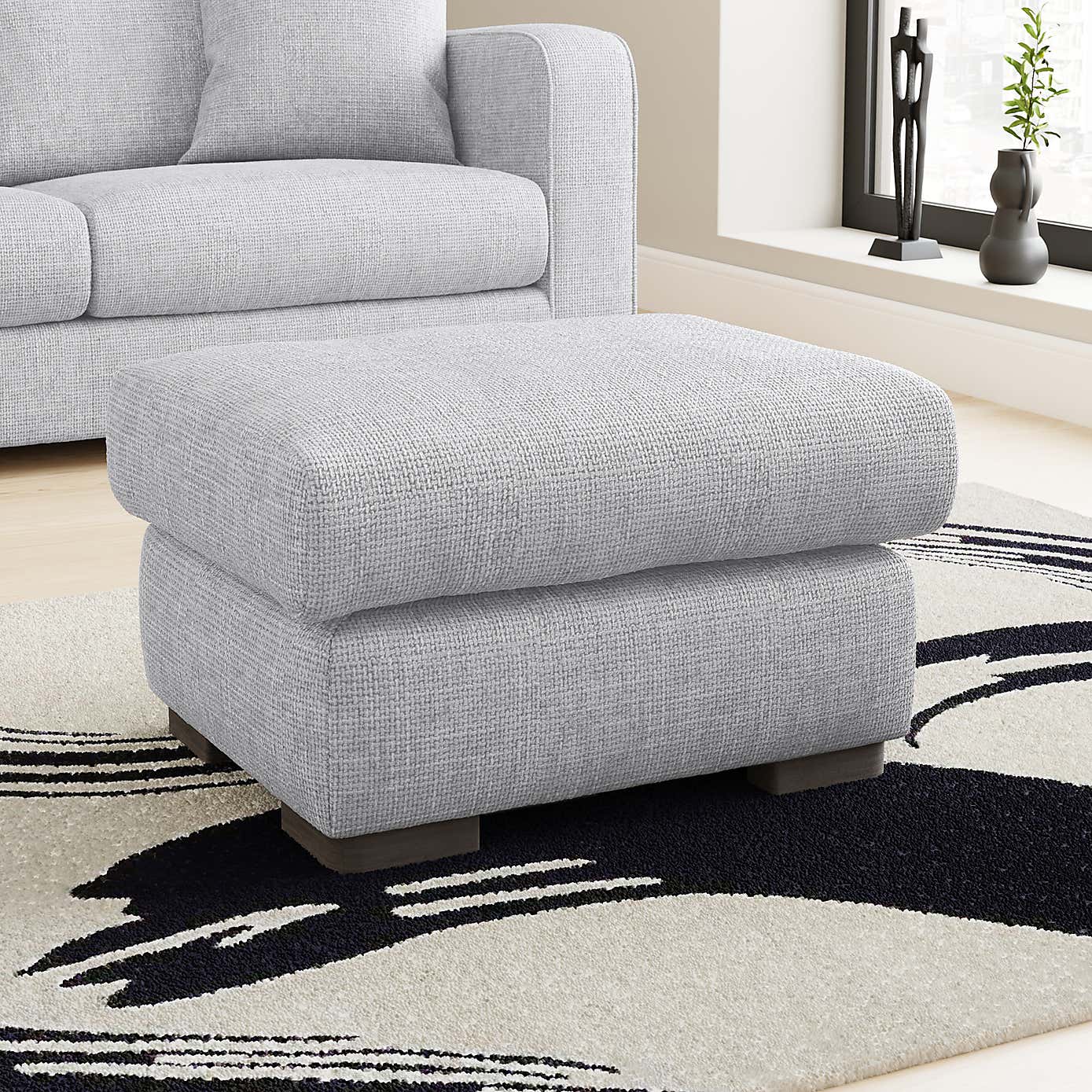 Carson Chunky Chenille Large Storage Footstool