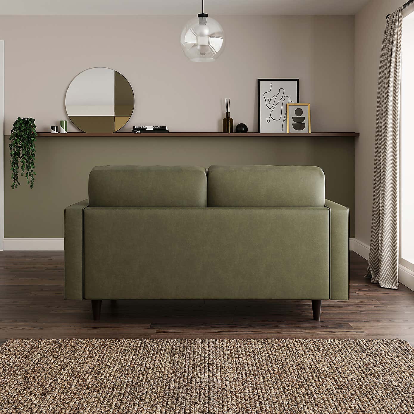 Zoe Distressed Faux Leather 2 Seater Sofa