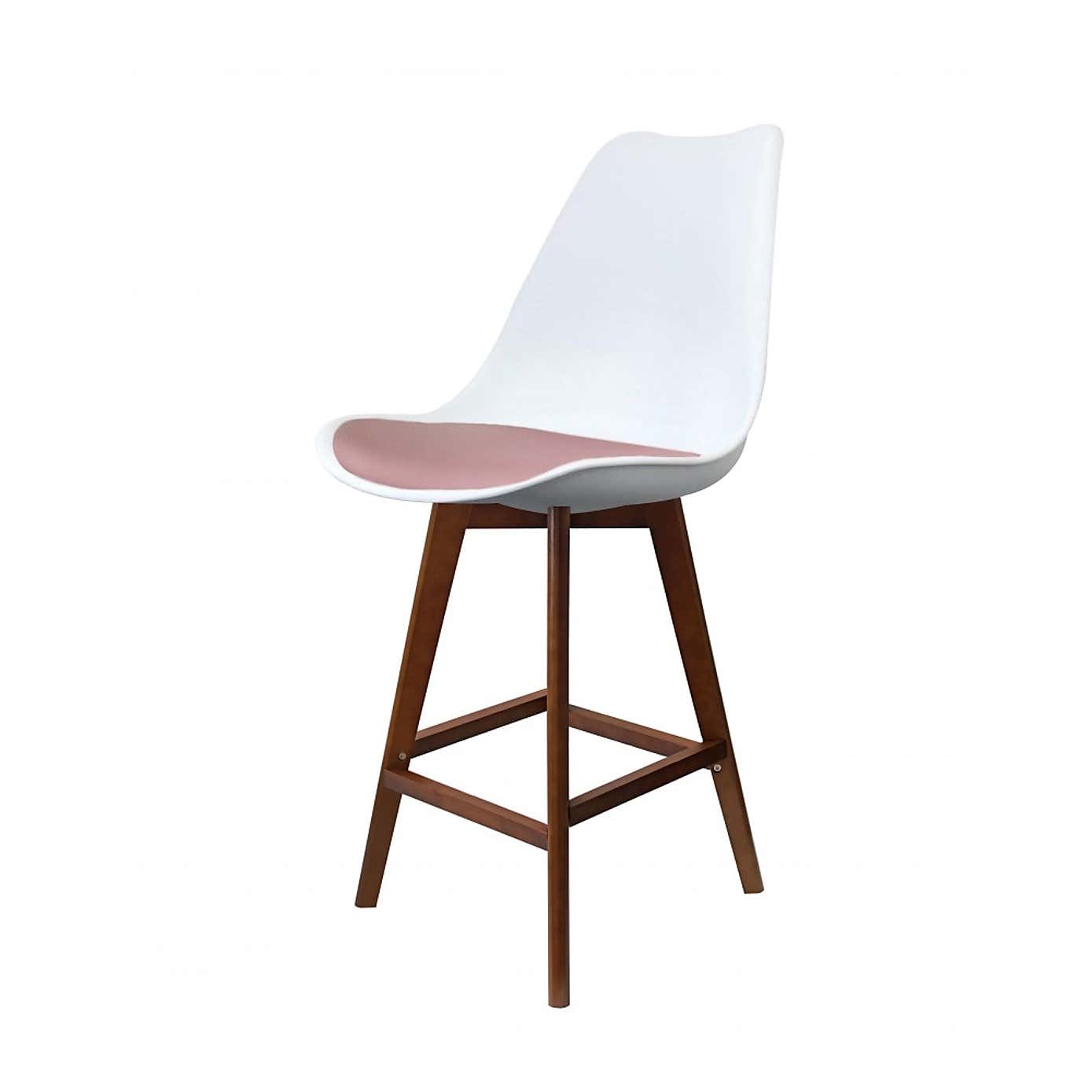 Fusion Living Soho White Plastic Bar Stool