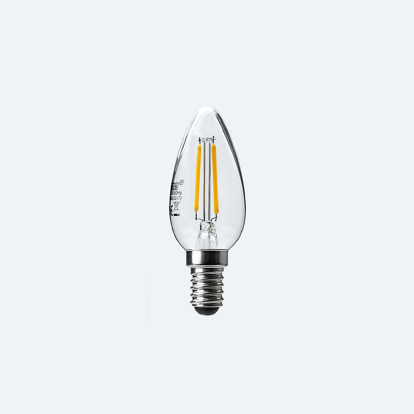 Status 2.5W Filament SES Candle Bulb 4 Pack