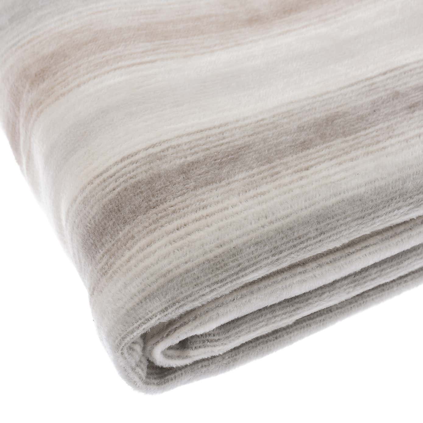 Thermosoft Ombre Stripe Natural Throw