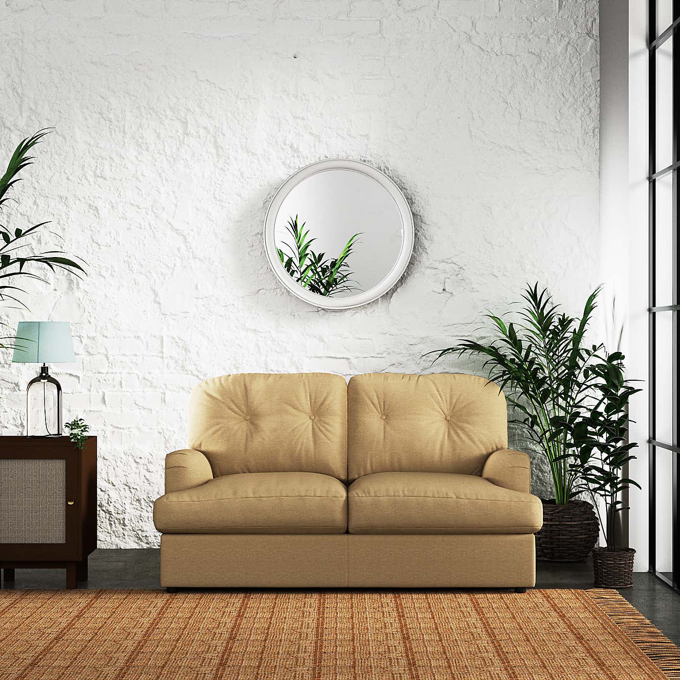 Martha Slub Faux Linen 2 Seater Double Sofa Bed