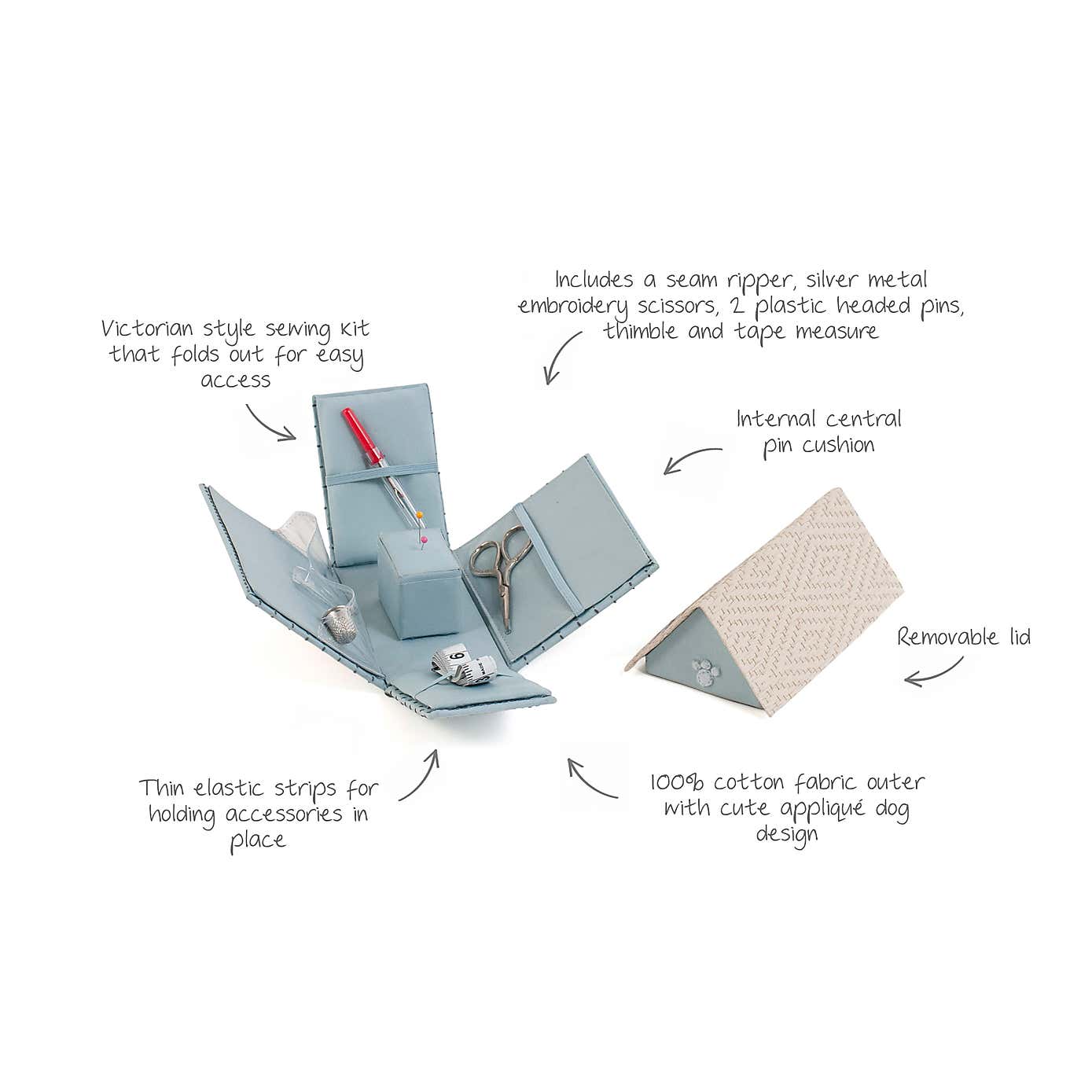 Hobby Gift Blue Scotty Dog Sewing Case