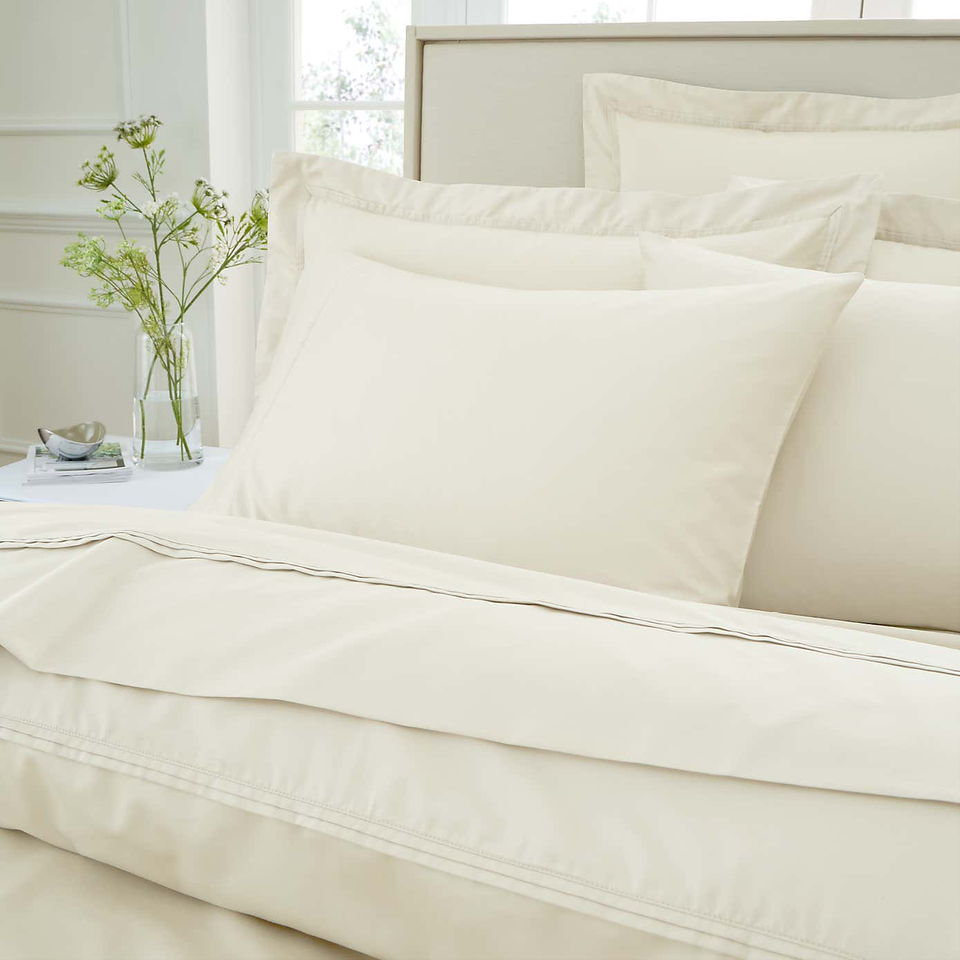 Dorma 500 Thread Count 100% Cotton Sateen Plain Flat Sheet