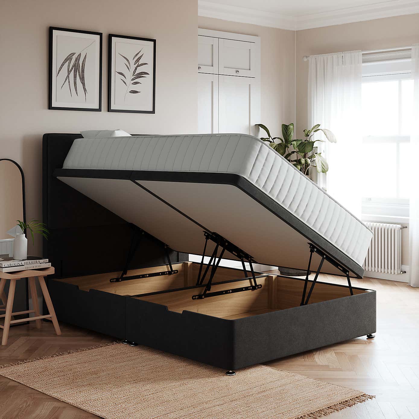 Side Tweed Ottoman Base