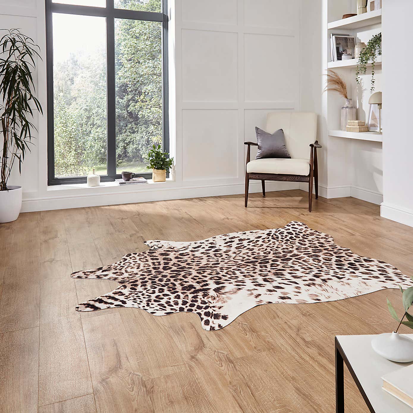 Faux Leopard Print Rug