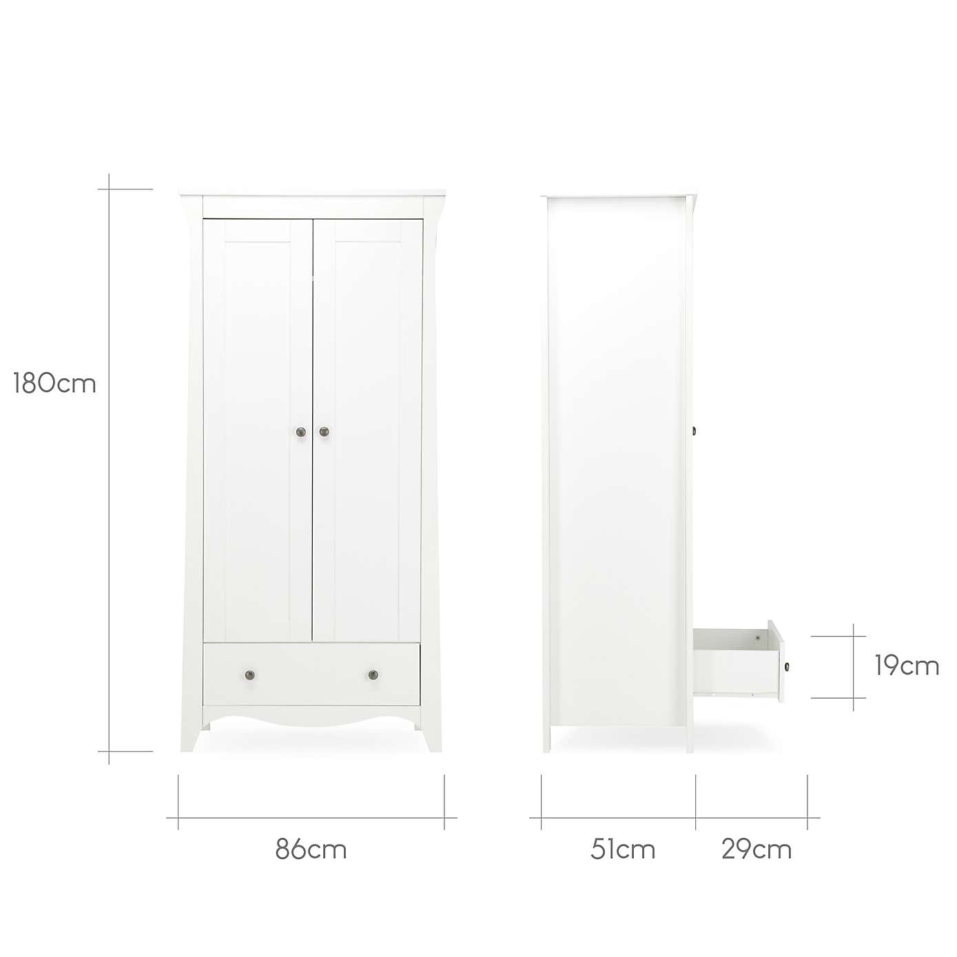CuddleCo Clara 2 Door Wardrobe